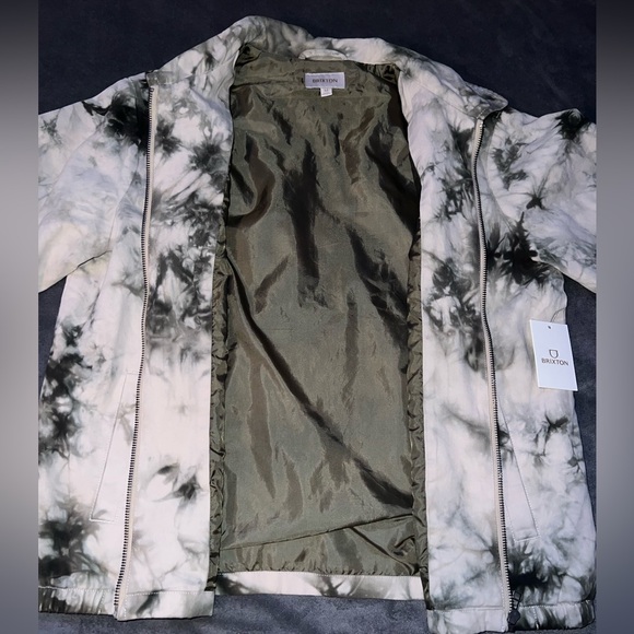 Brixton NWT Bomber Jacket Coat Medium Green Tie Dye Skater Mens NEW - Picture 6 of 6